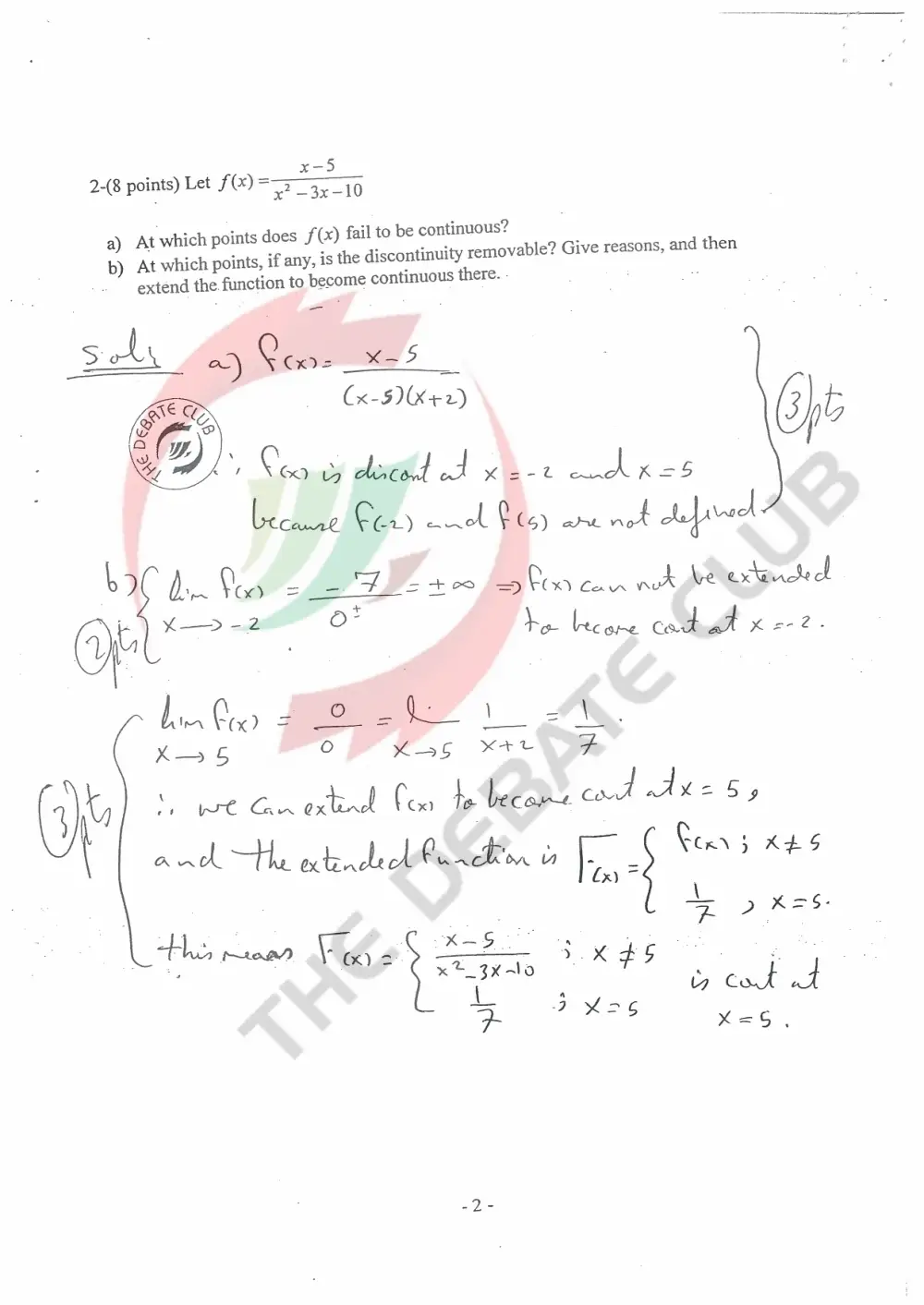 MAT 113 Final with Solution, Fall 2007, page 3