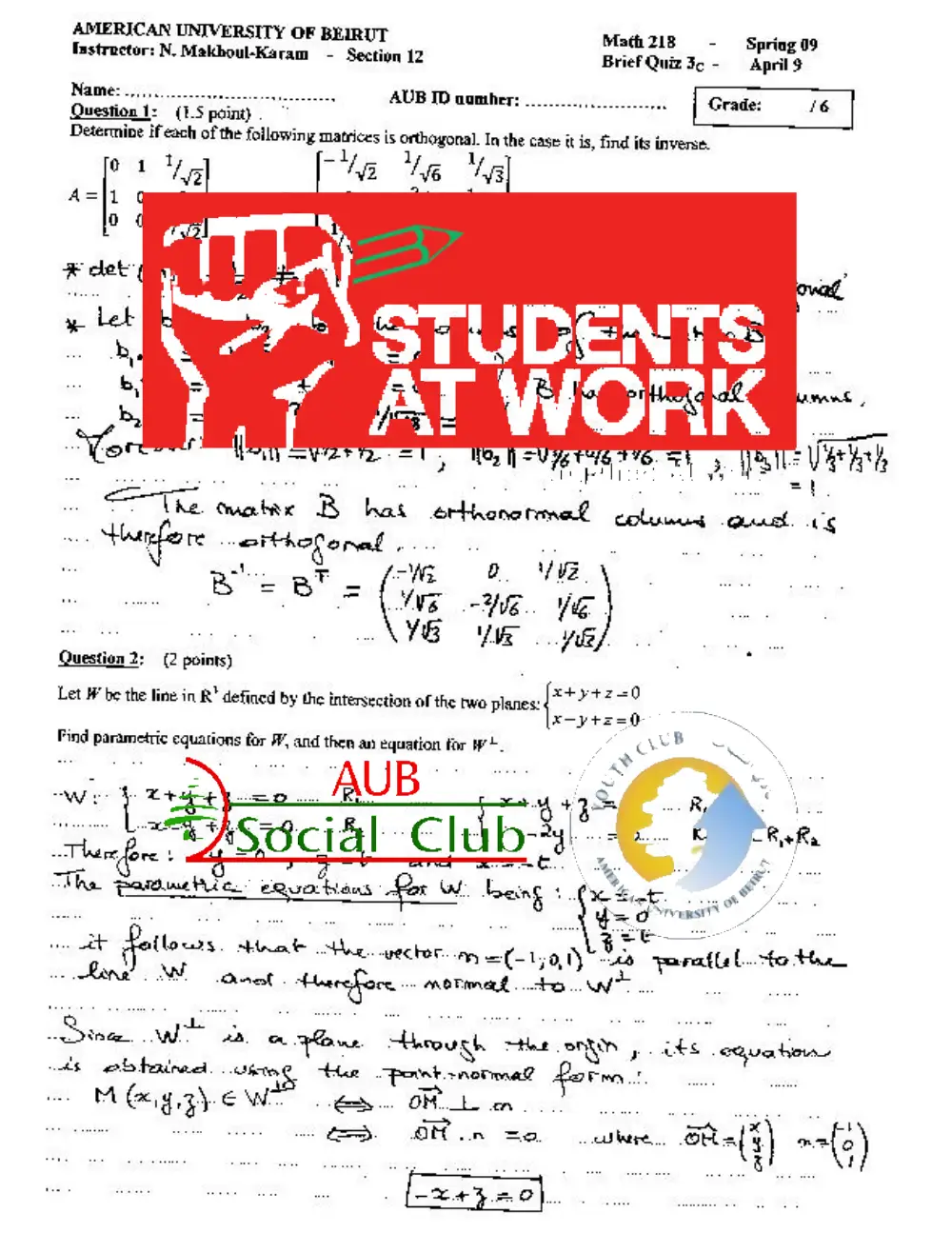 MATH 218 Final Collection Finals with Solution, Spring 2017, page 6