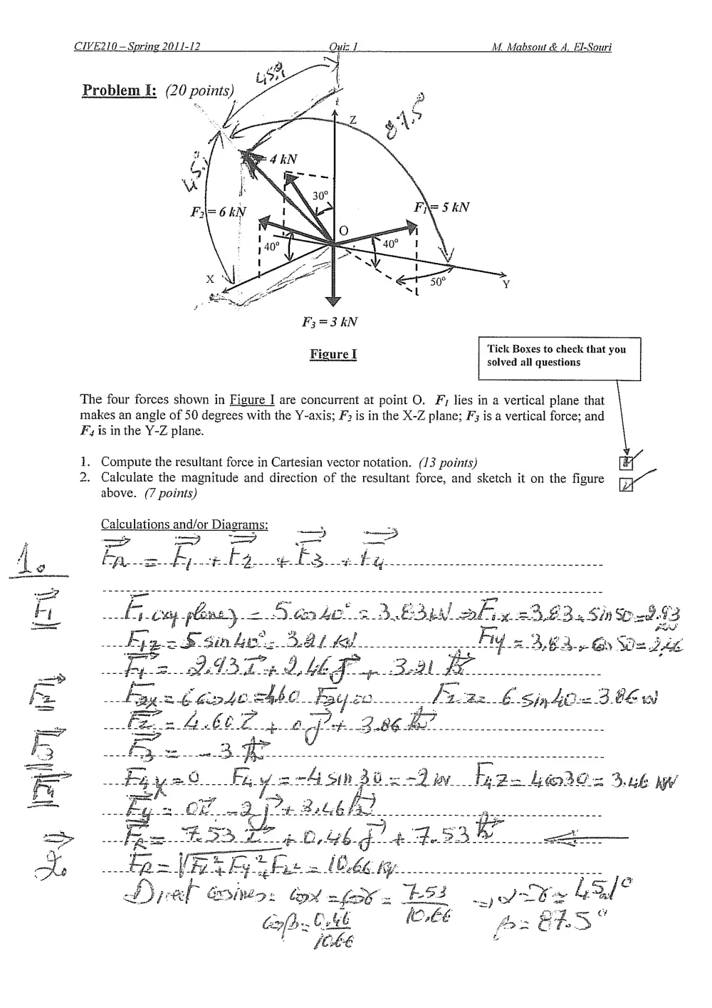 CIVE 210 Exam 1 with solution, Spring 2012, page 2