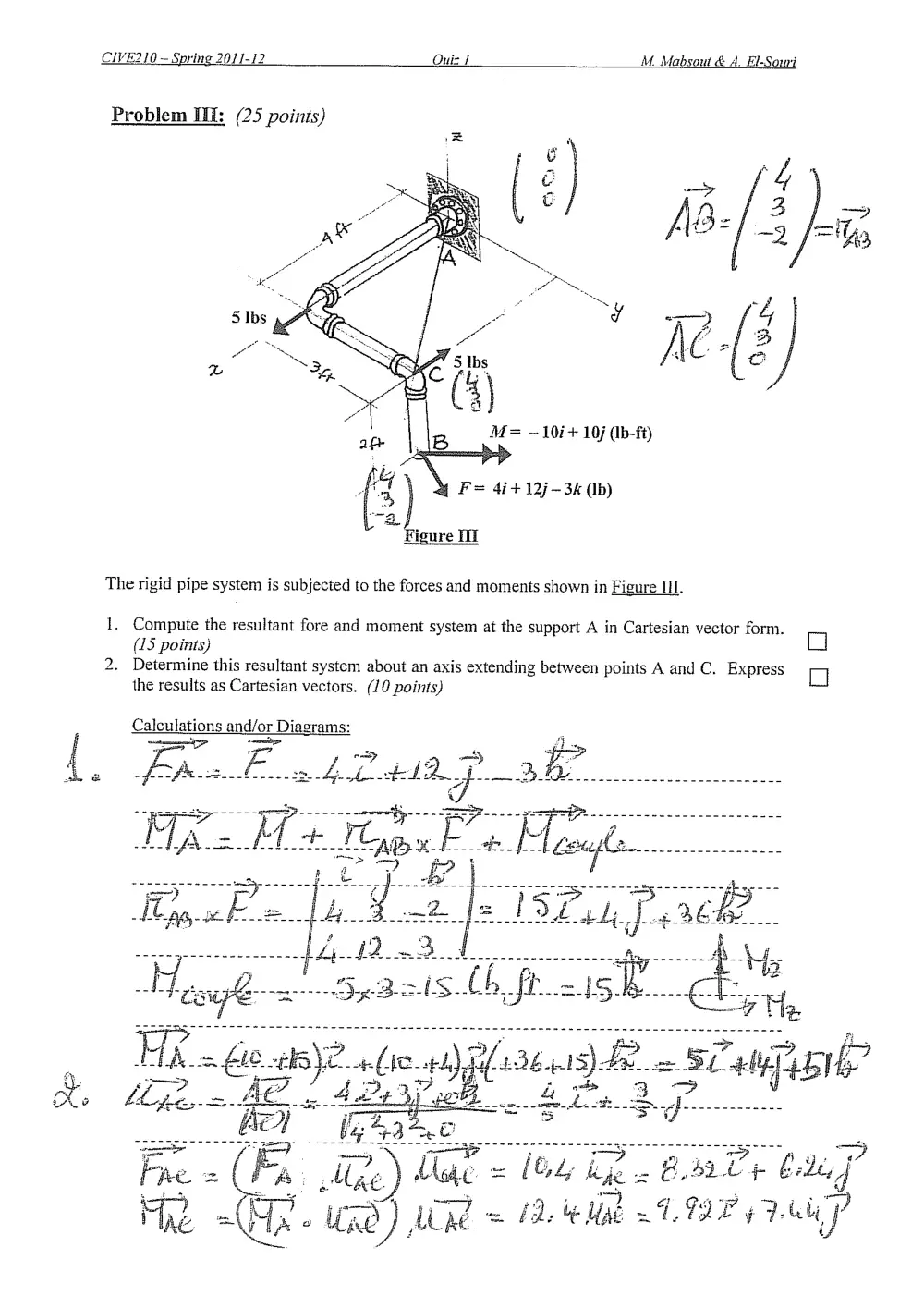CIVE 210 Exam 1 with solution, Spring 2012, page 4