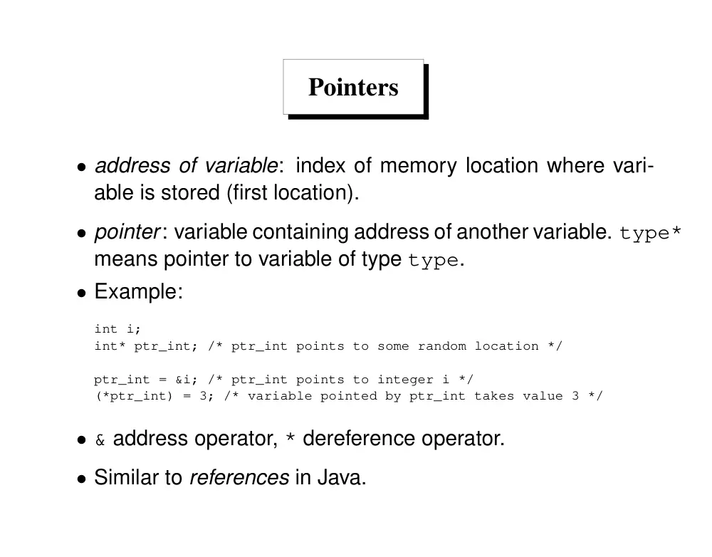 CSC 320 Tutorial Learning C for JAVA Users, Fall 2014, page 10