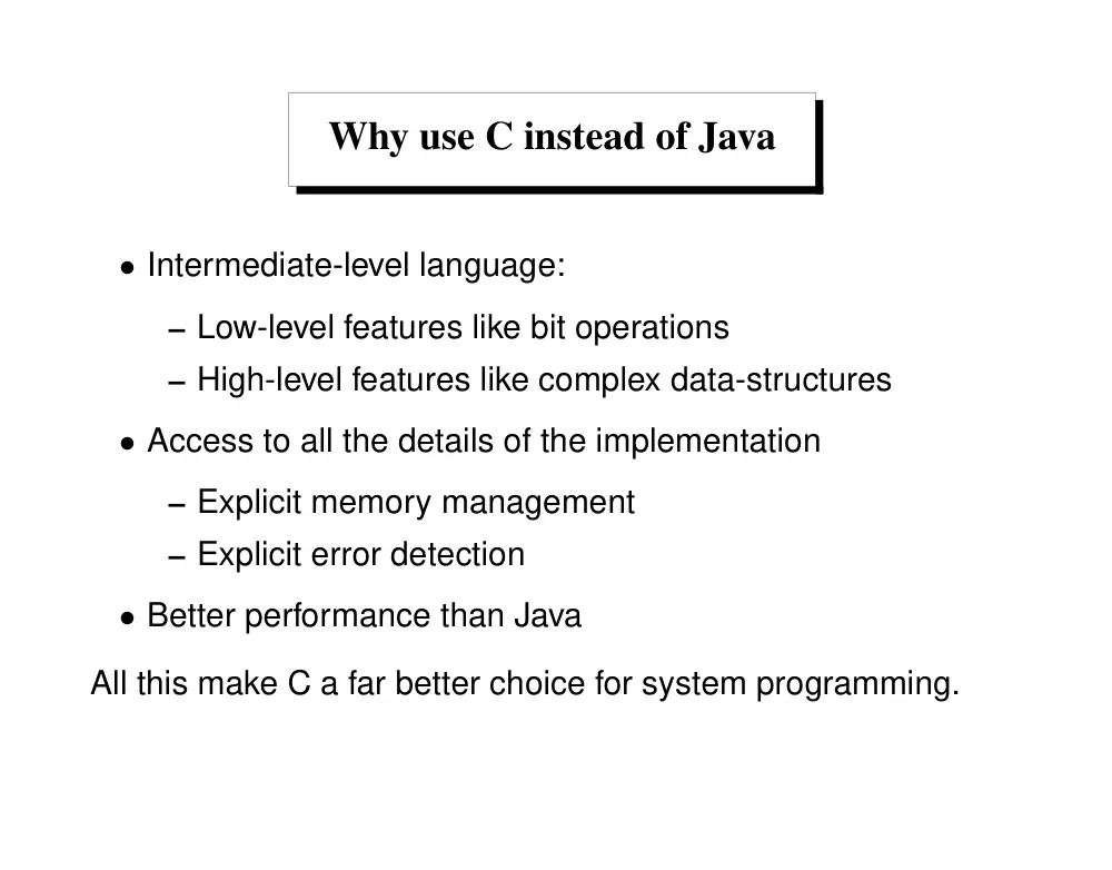 CSC 320 Tutorial Learning C for JAVA Users, Fall 2014, page 2