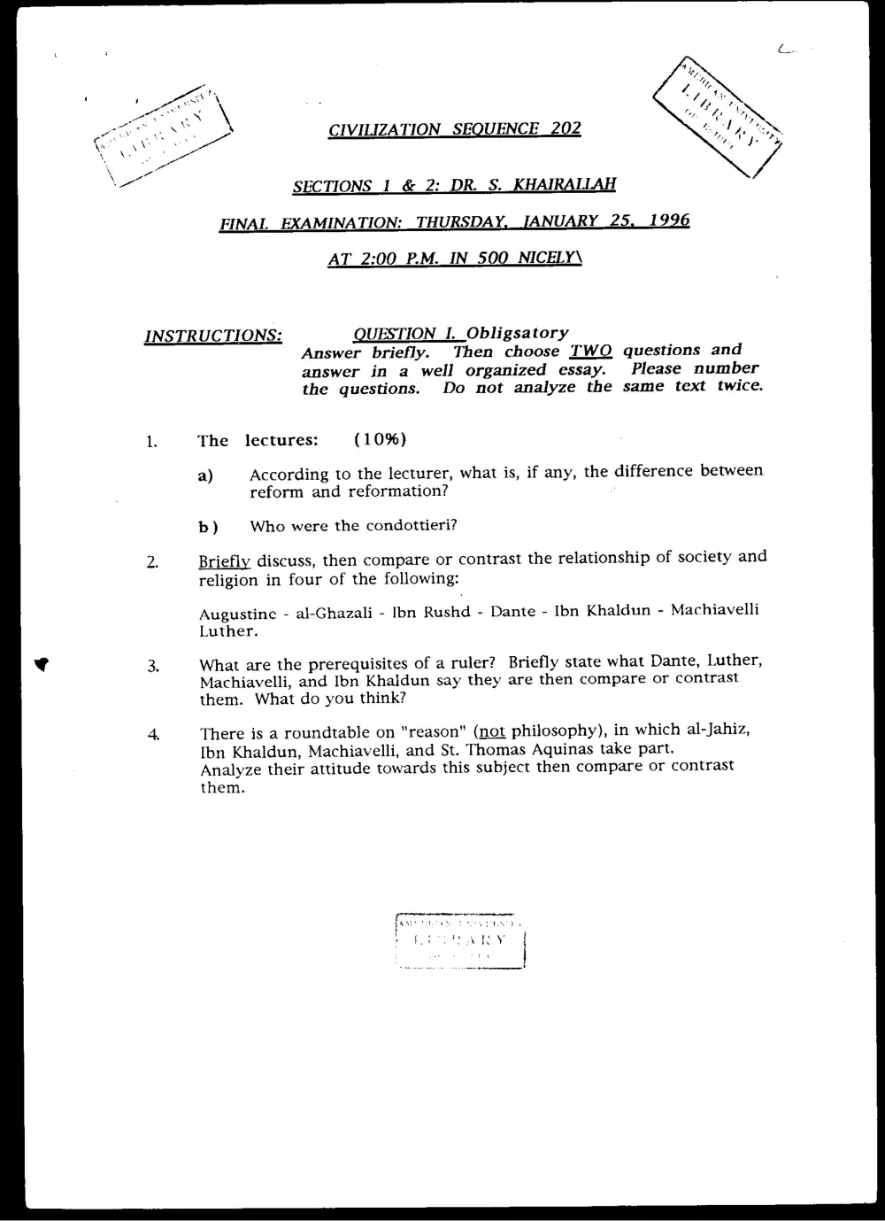 CVSP 202 Final, Fall 1995, page 1