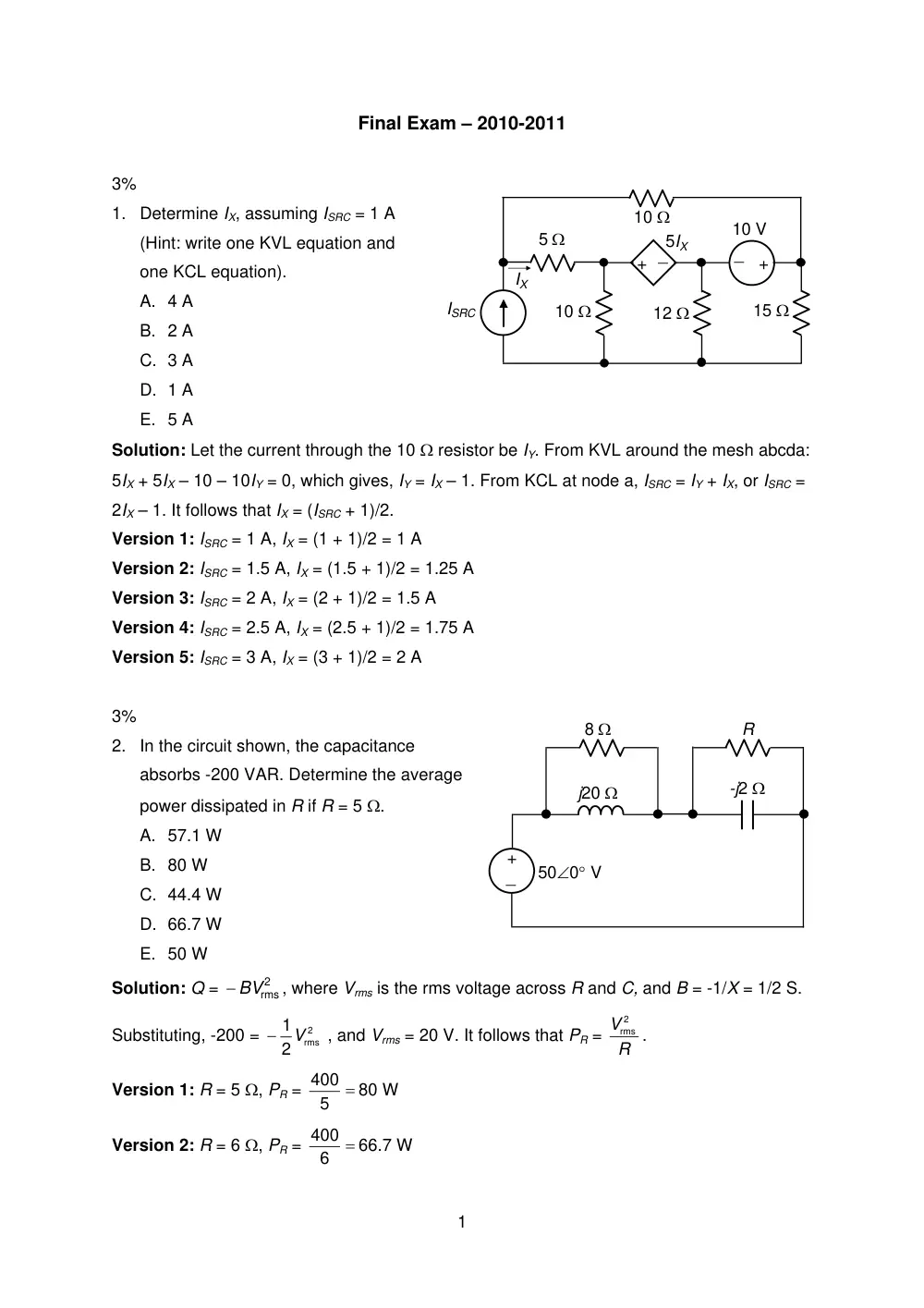 EECE 210 Final, Fall 2010, page 1