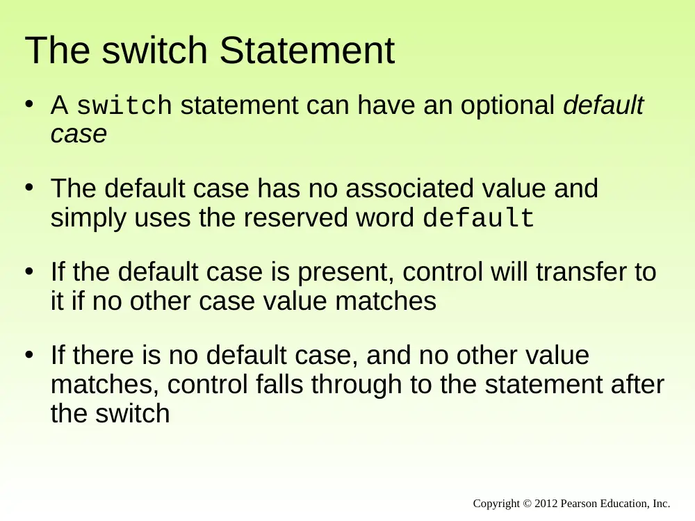 CSC 243 Chapter 6 (switch ), Fall 2014, page 8