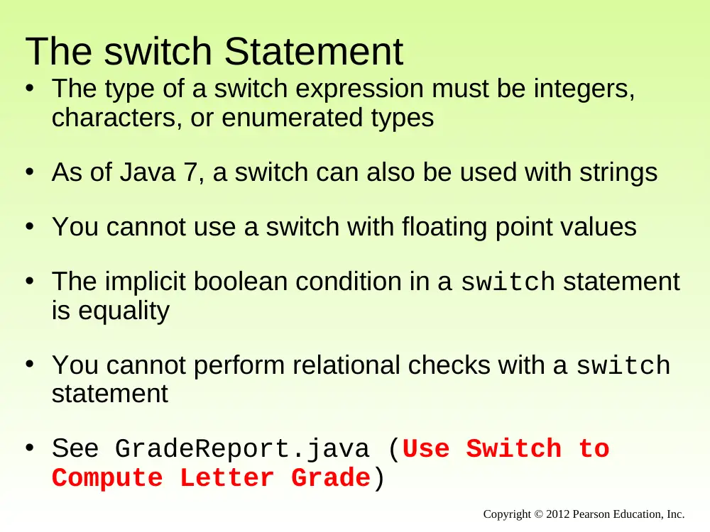 CSC 243 Chapter 6 (switch ), Fall 2014, page 9