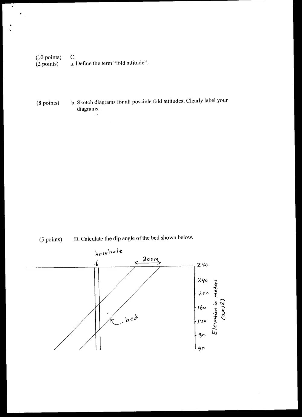 GEOL 207 Final, Spring 2000, page 2