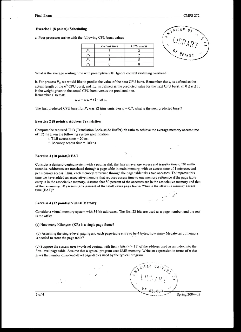 CMPS 272 Final, Spring 2005, page 2
