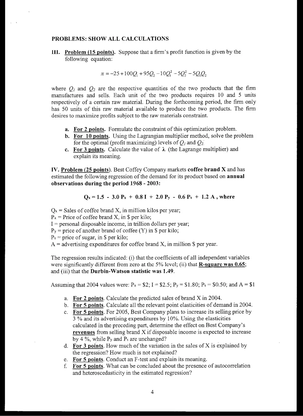 BUSS 230 Midterm, Fall 2006, page 4