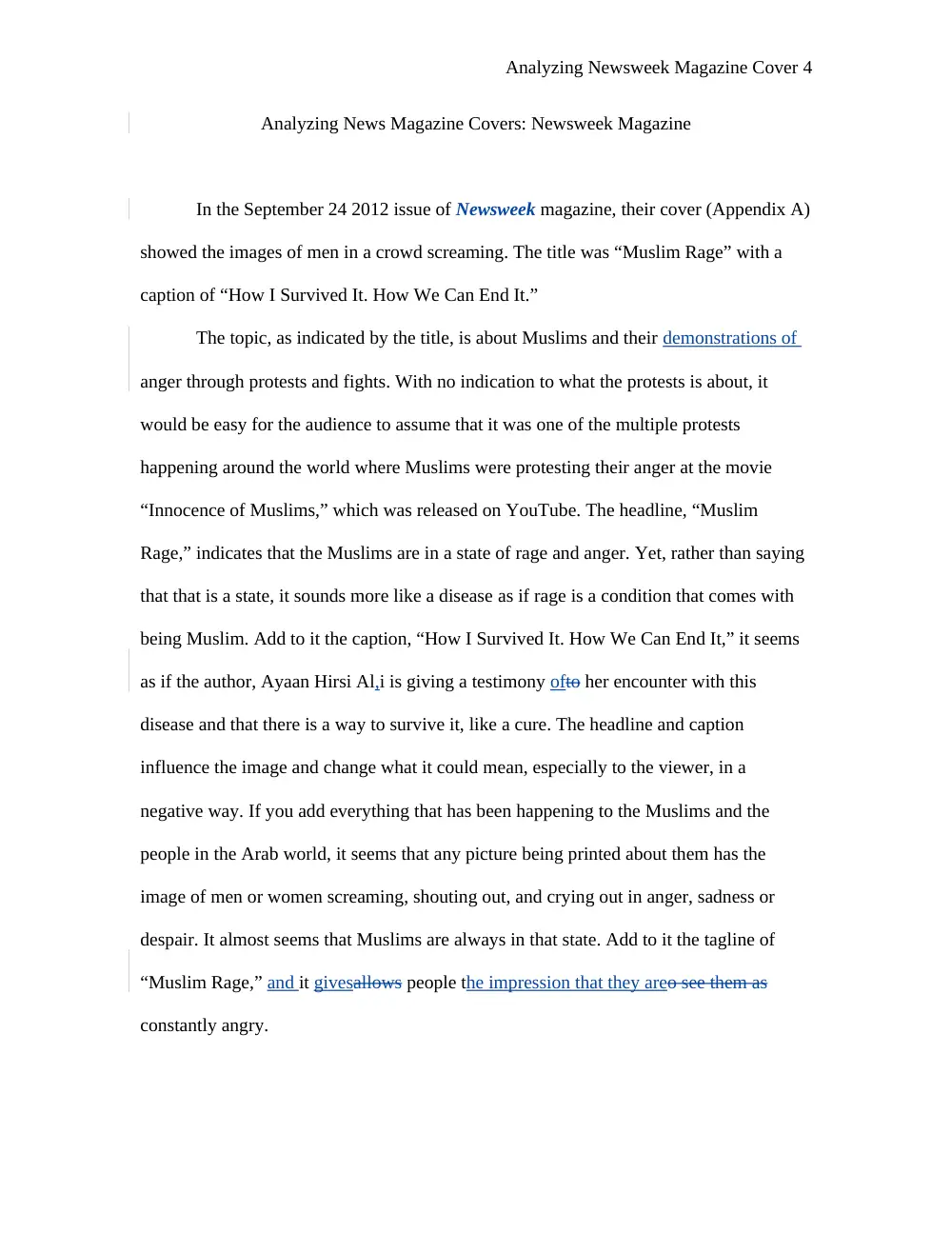 MCOM 207 Essay 1 Question and Answer + Instructor Comments, Fall 2012, page 4