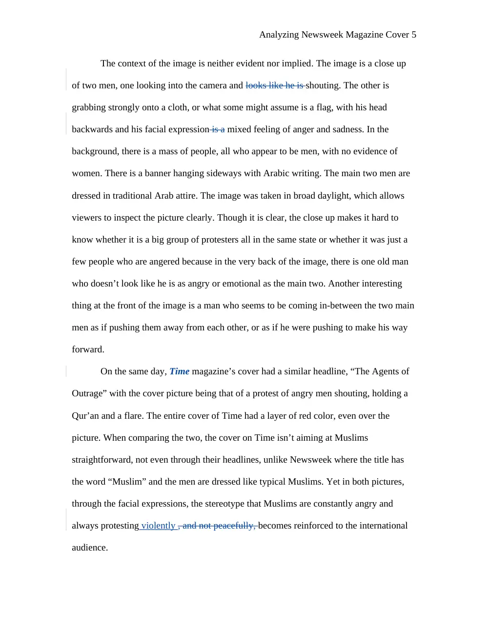 MCOM 207 Essay 1 Question and Answer + Instructor Comments, Fall 2012, page 5