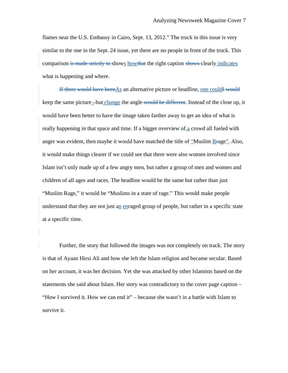 MCOM 207 Essay 1 Question and Answer + Instructor Comments, Fall 2012, page 7