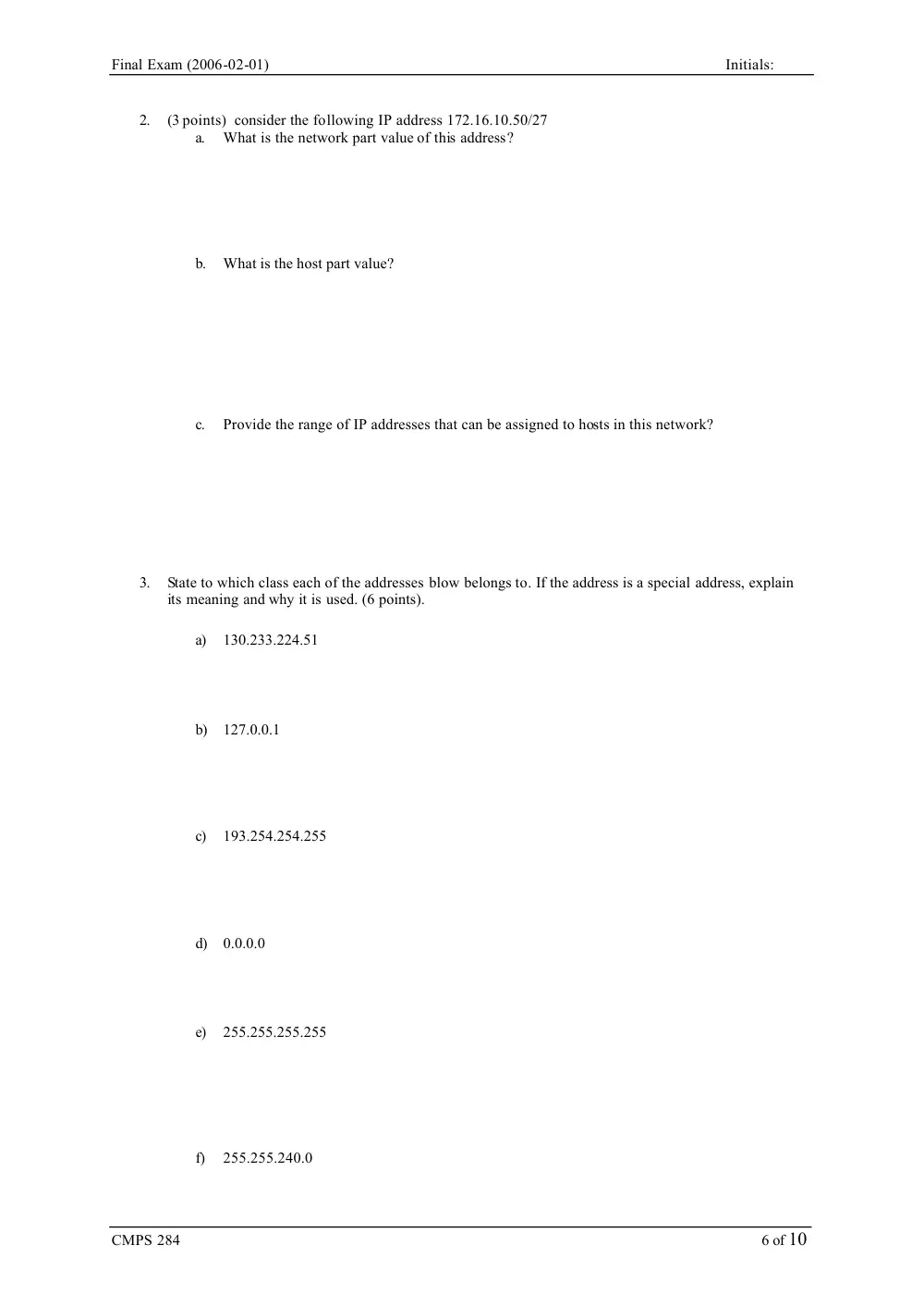 CMPS 284 Final, Fall 2005, page 6