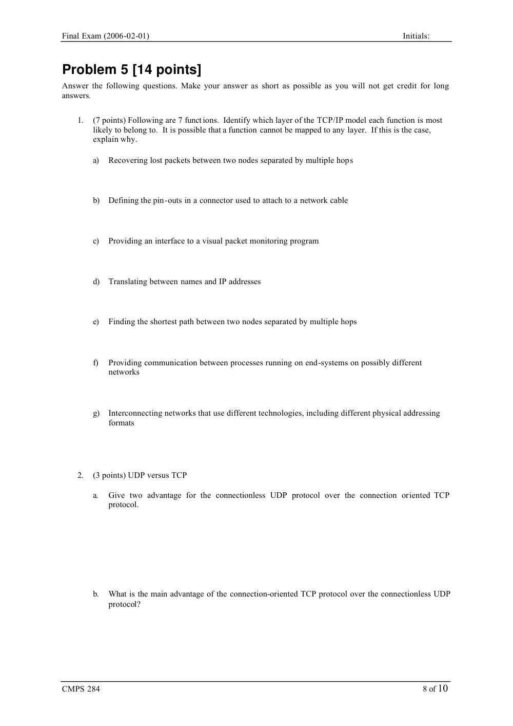 CMPS 284 Final, Fall 2005, page 8