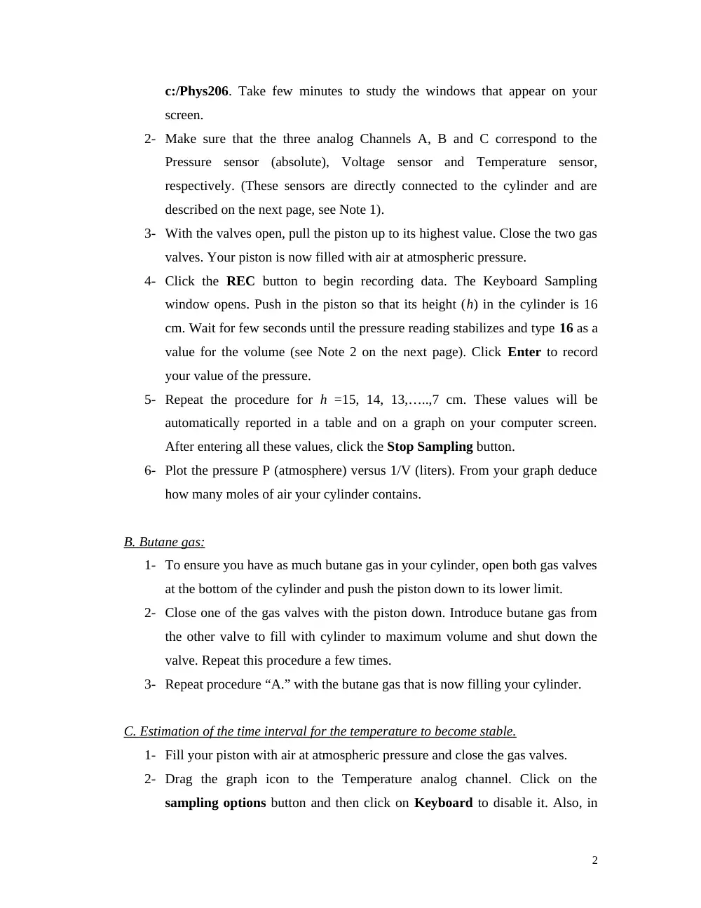 PHYS 210L Lab Experiments, Spring 2008, page 5