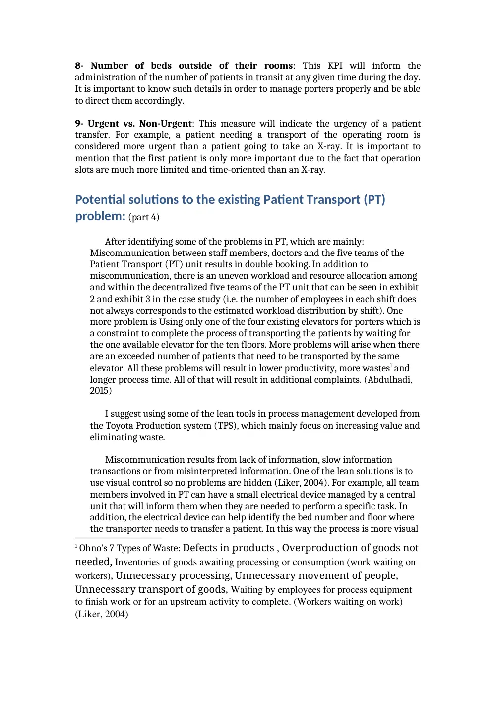 DCSN 205 Project Case Assignment, Fall 2015, page 8