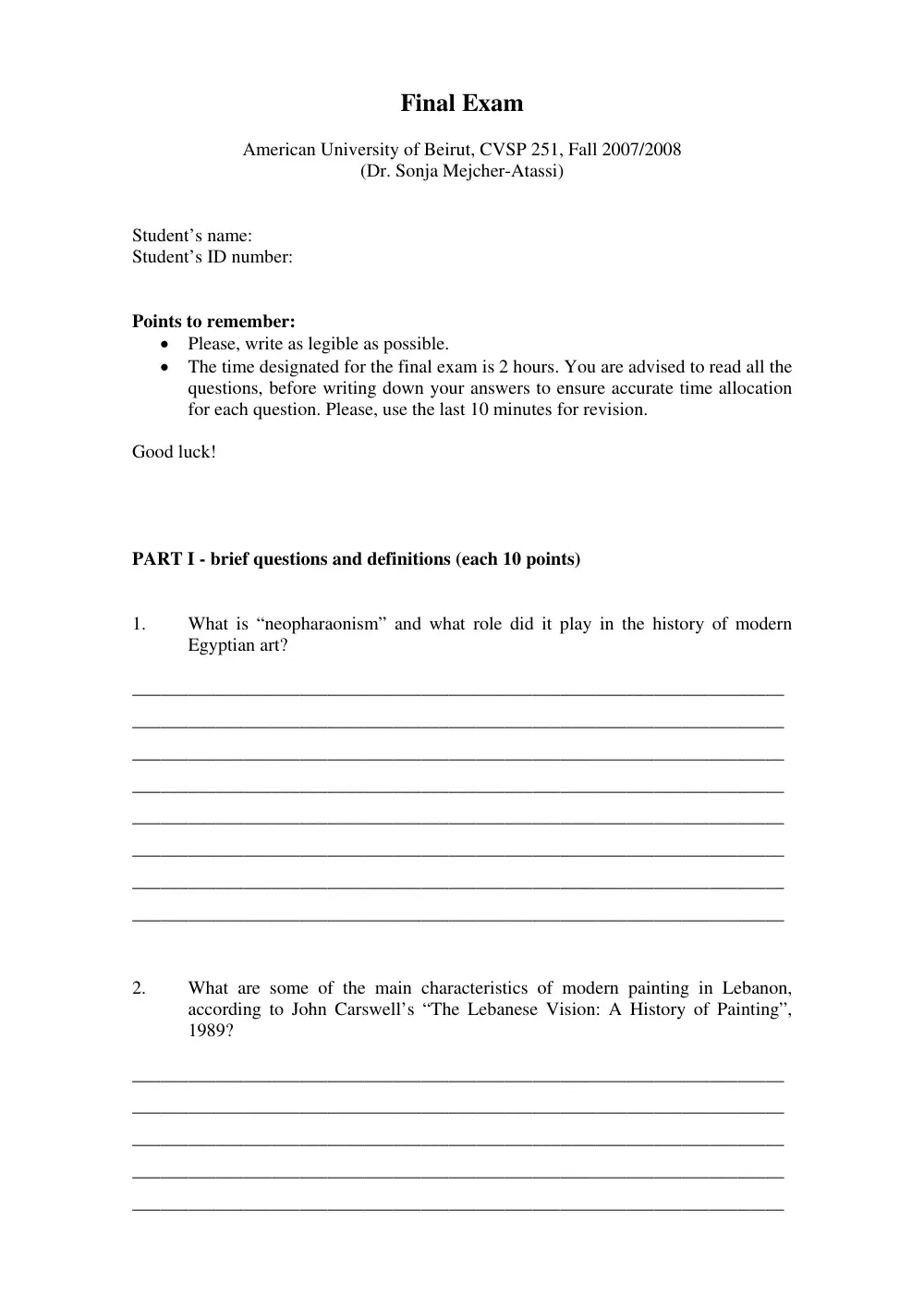 CVSP 251 Final, Fall 2007, page 1