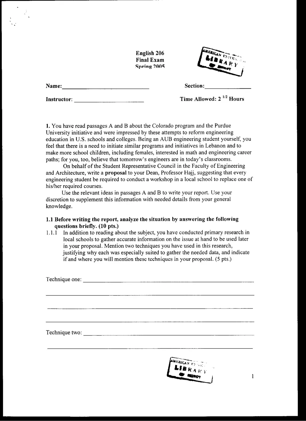 ENG 206 Final, Spring 2005, page 5