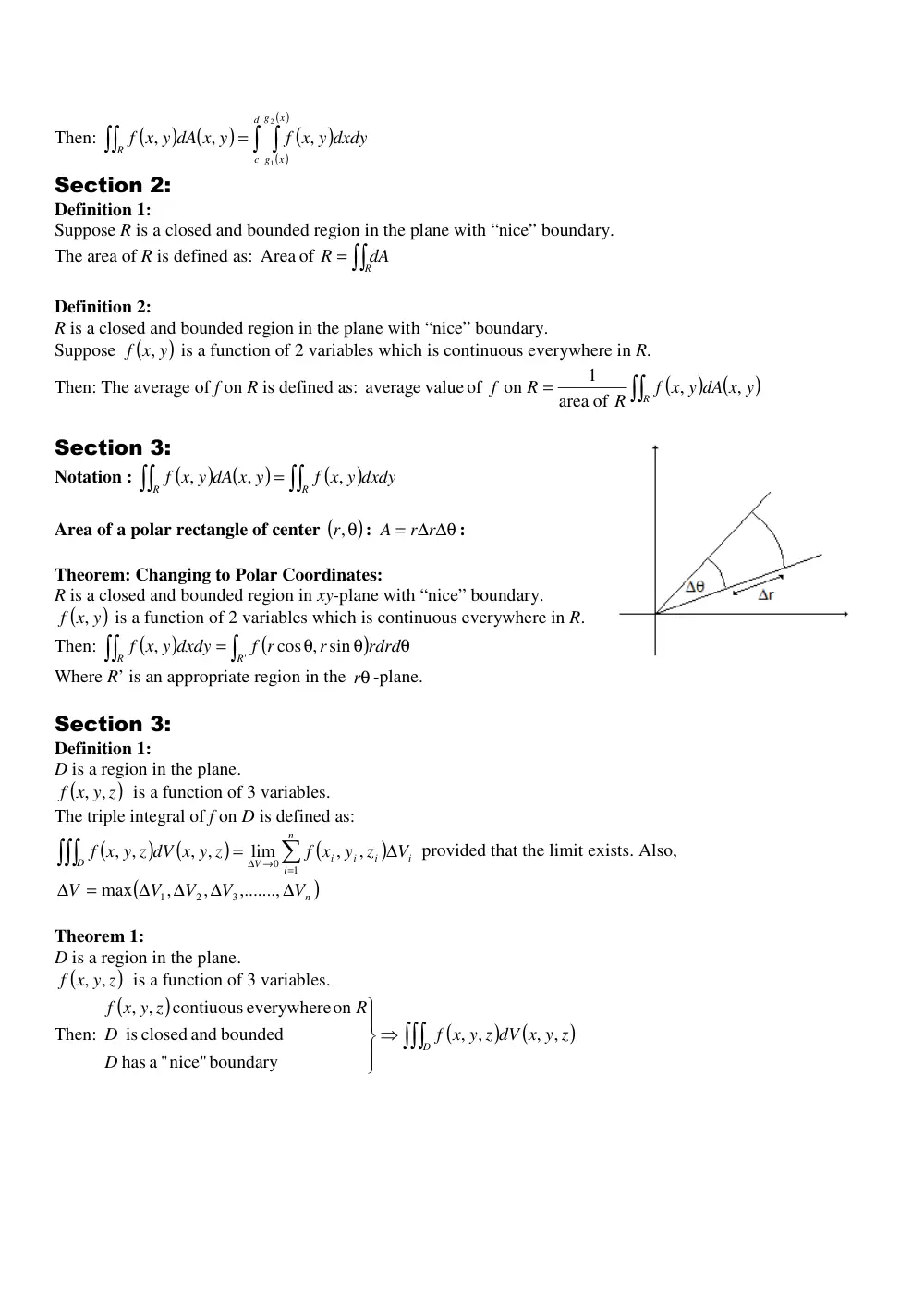 MATH 201 Chapter 15 Summary, Fall 2011, page 2