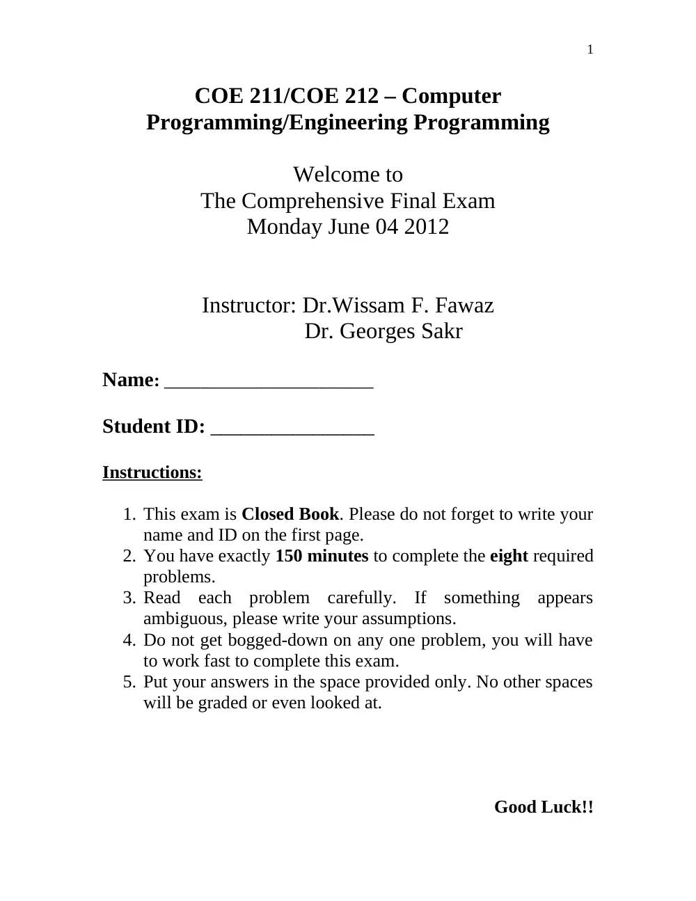 COE 212 Final, Spring 2012, page 1