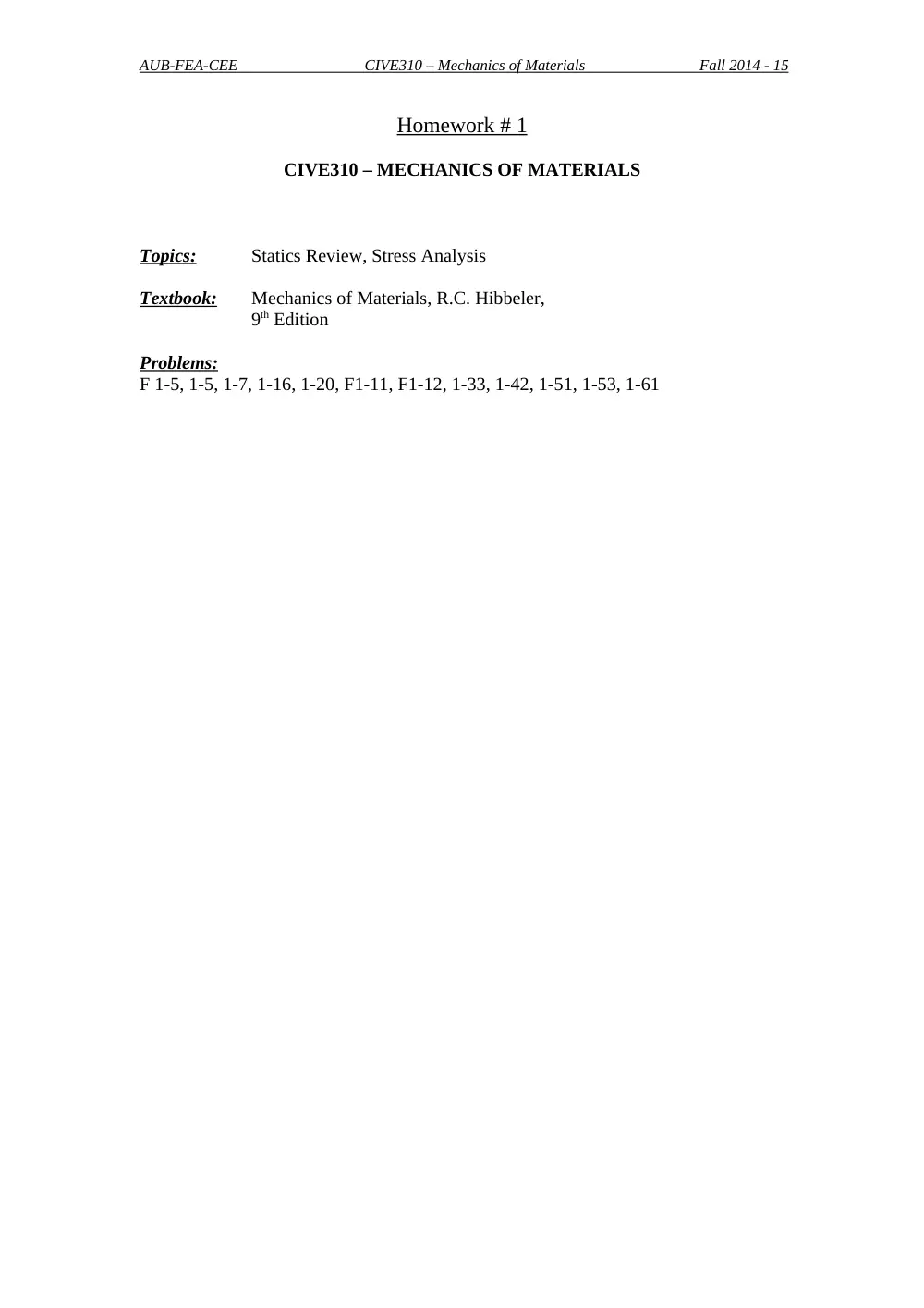 CIVE 310 Problems Practice + HW Problems, Fall 2015, page 10