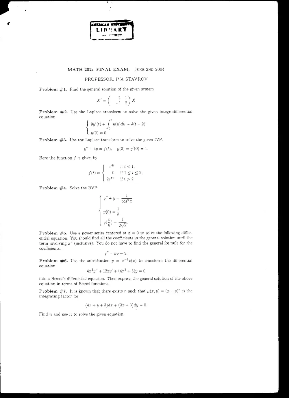 MATH 202 Final, Spring 2004, page 1