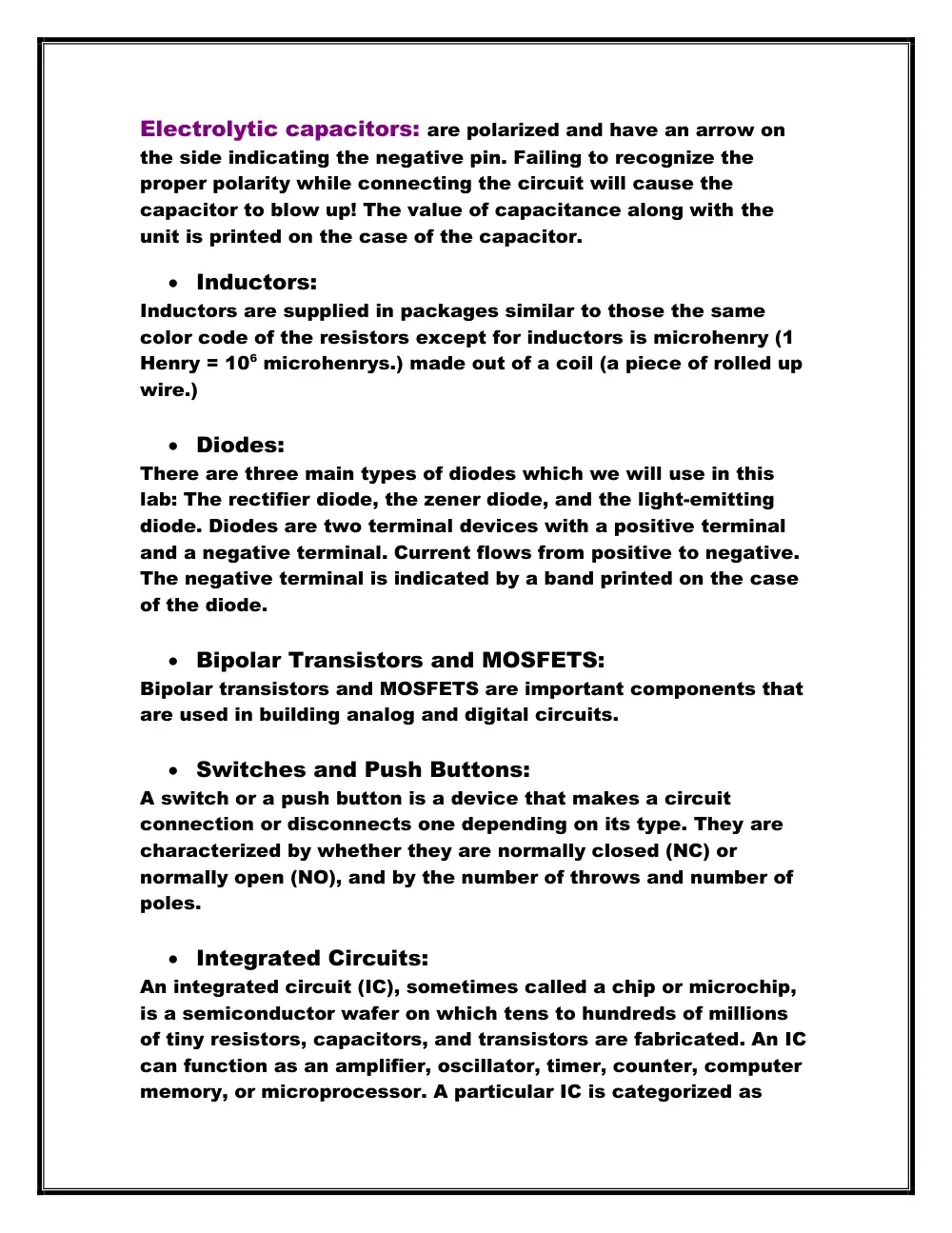 EECE 312L Notes Experiment 1 Notes, Fall 2013, page 3