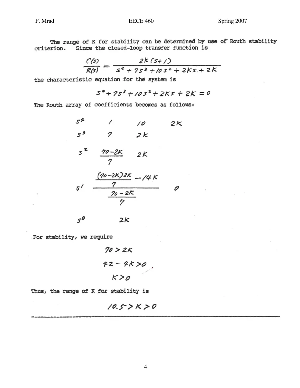 EECE 460 Homework, Spring 2007, page 4