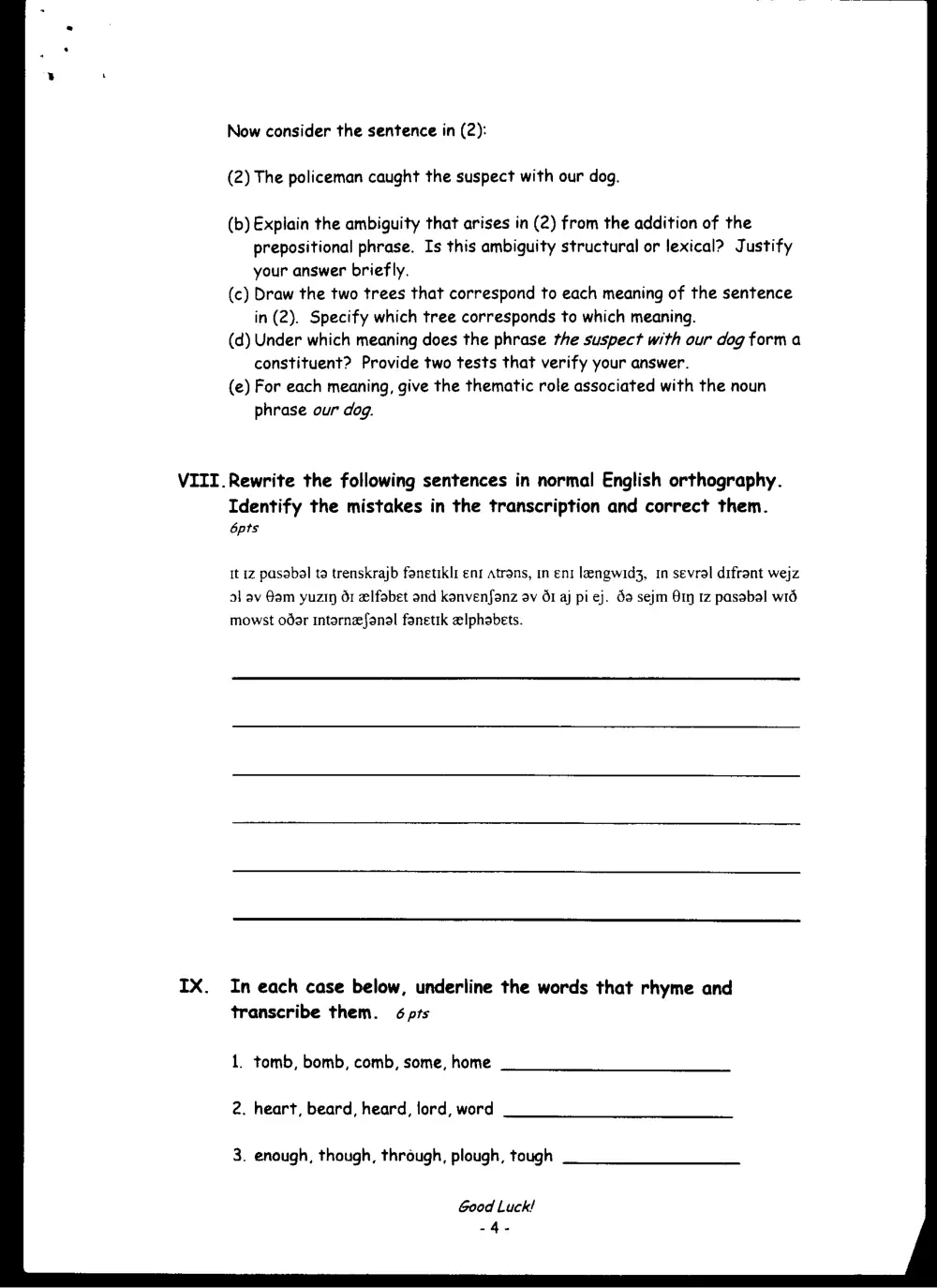 ENG 227 Final, Fall 1999, page 4