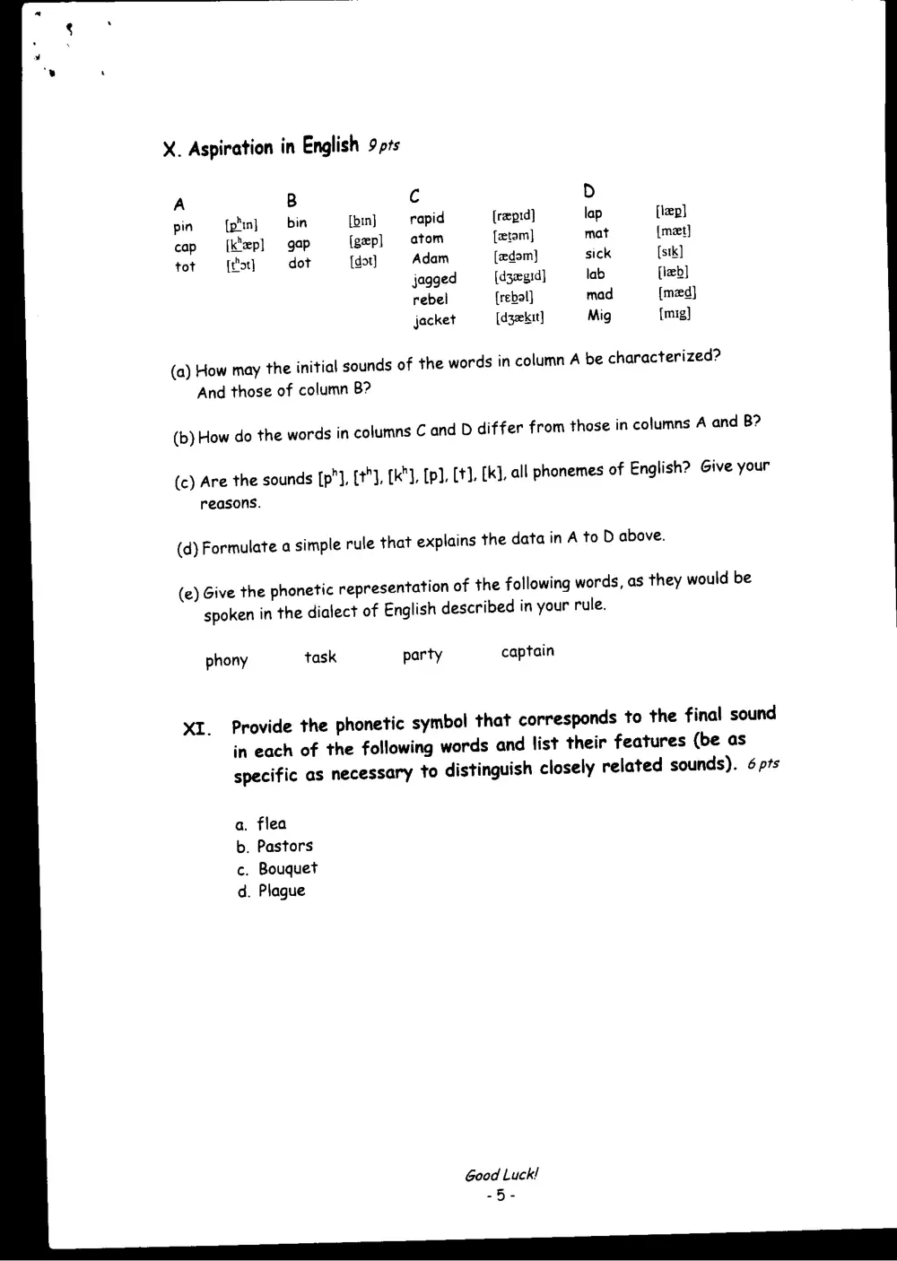 ENG 227 Final, Fall 1999, page 5