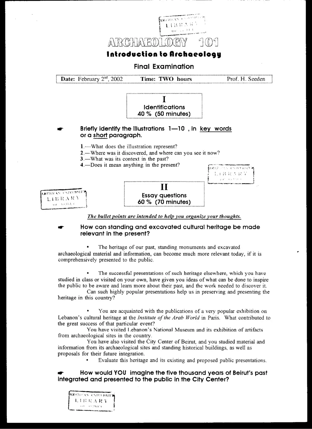 AROL 101 Final, Fall 2002, page 1