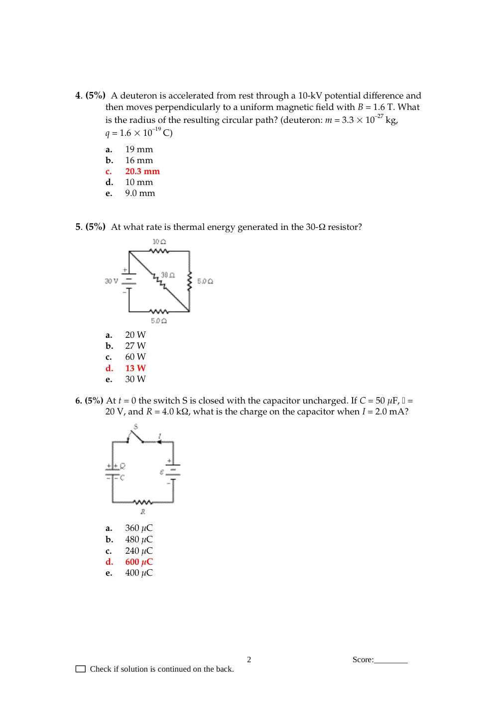 PHYS 211 Exam 2, Spring 2007, page 2