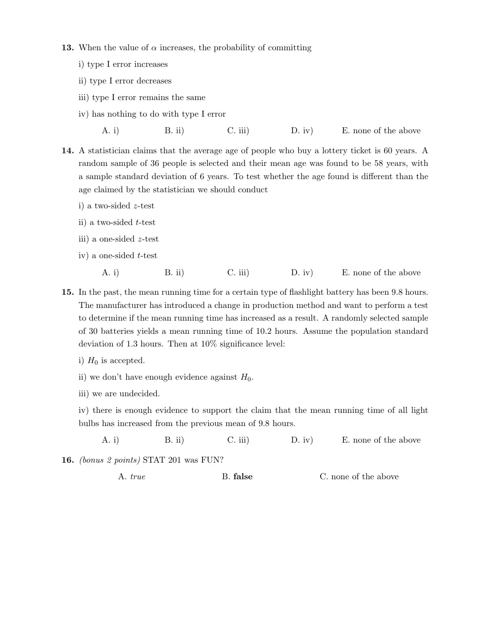 STAT 201 Final, Fall 2005, page 3