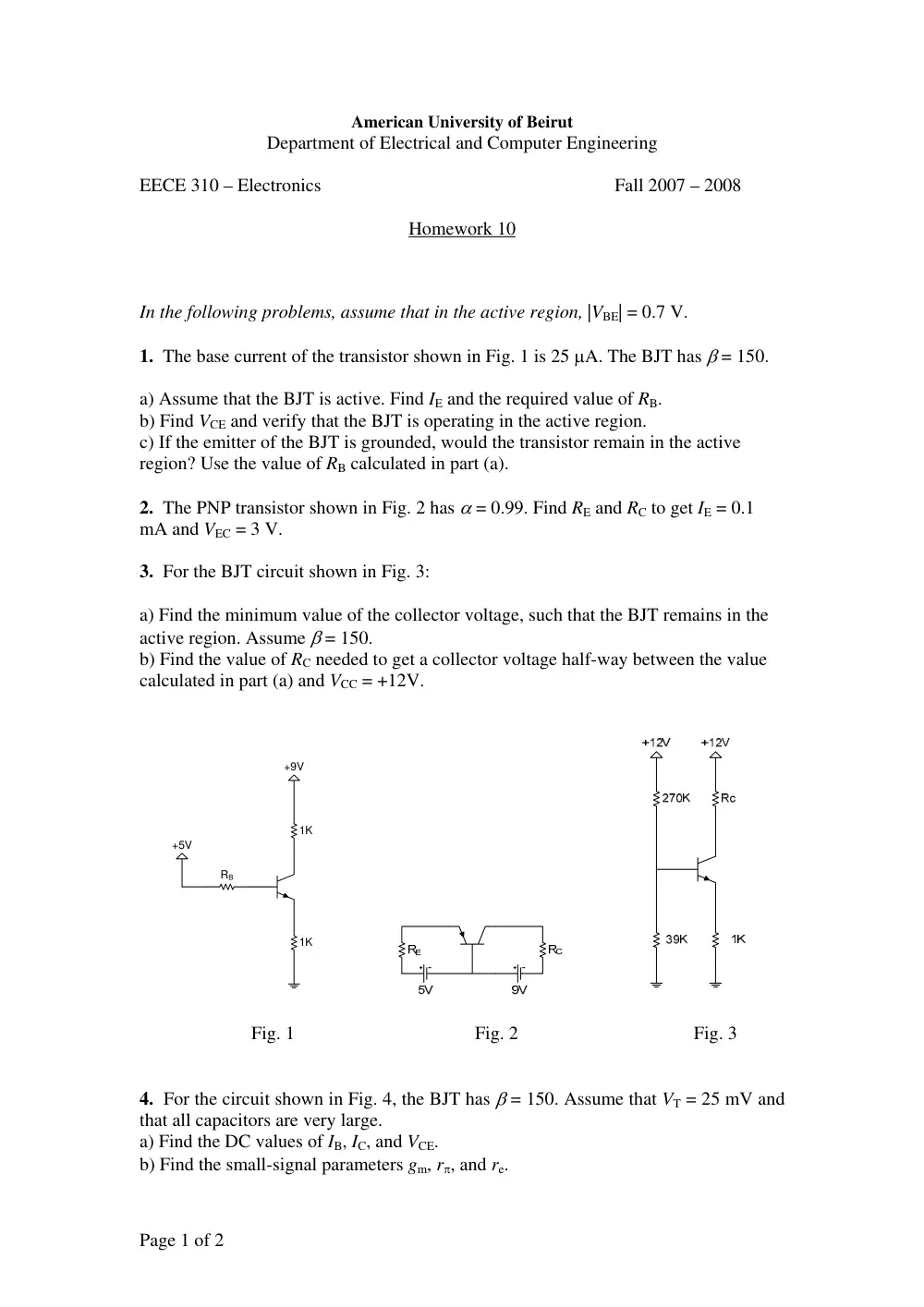 EECE 310 Homework 10, Fall 2007, page 1
