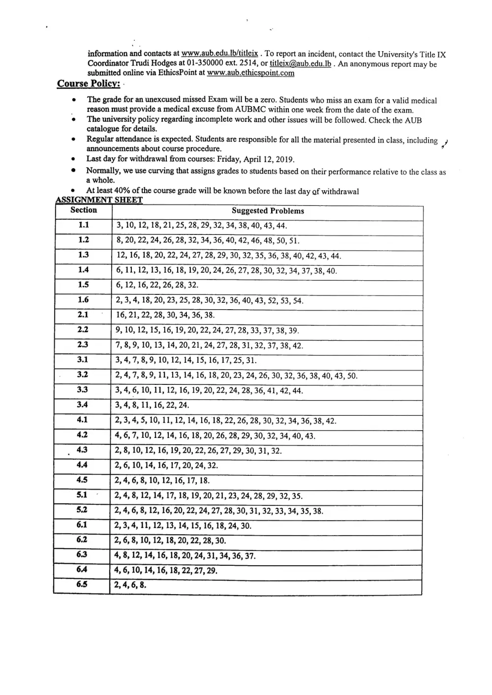 MATH 218 Syllabus, Spring 2019, page 2