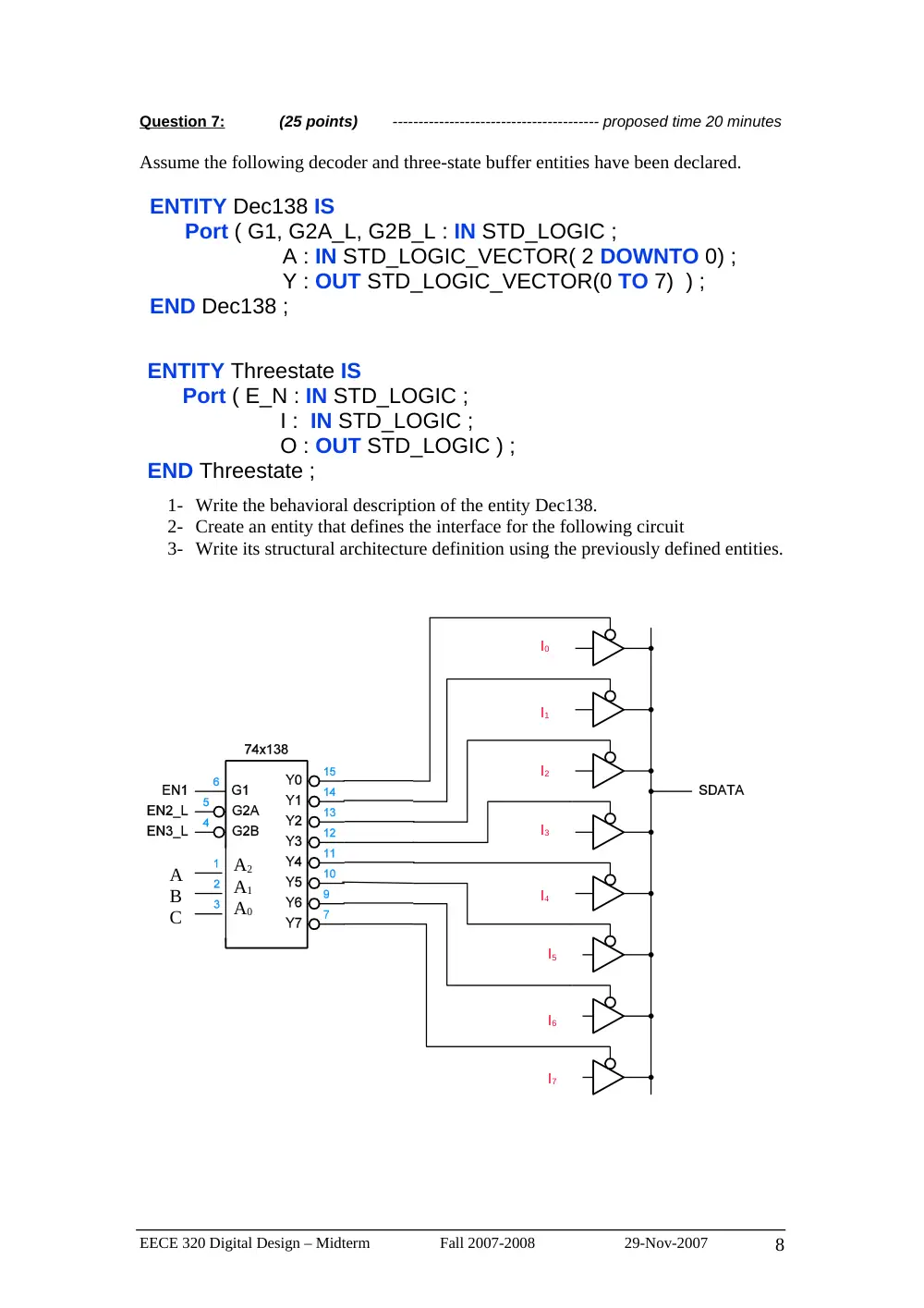 EECE 320 Midterm, Fall 2007, page 8