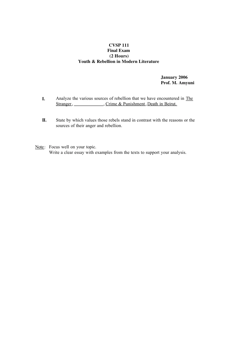 CVSP 111 Final, Fall 2005, page 1