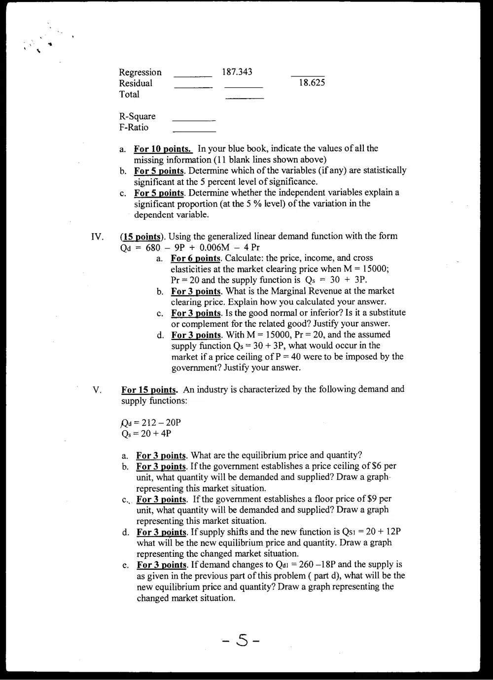 BUSS 230 Midterm, Fall 2001, page 5