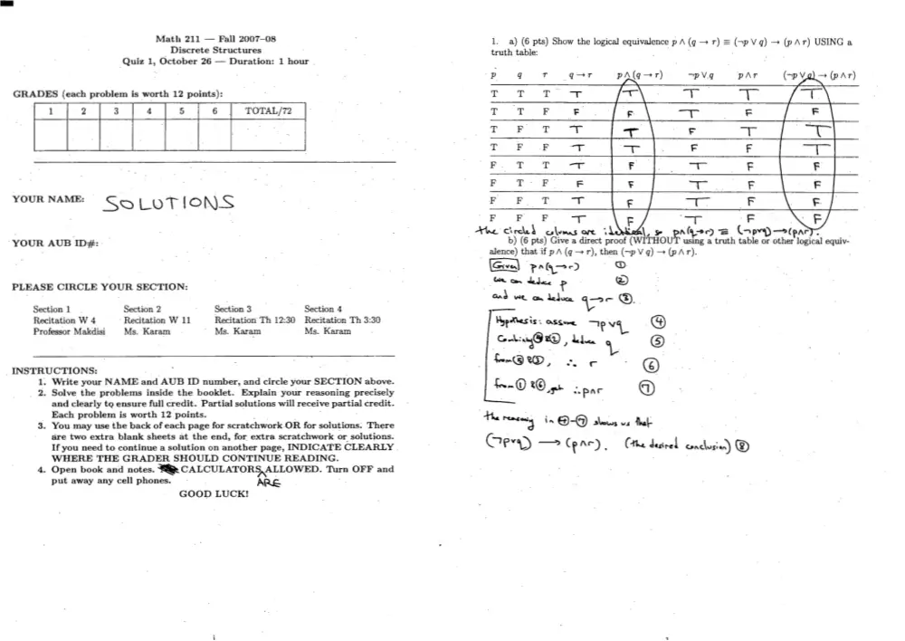 MATH 211 Exam 2, Fall 2007, page 1