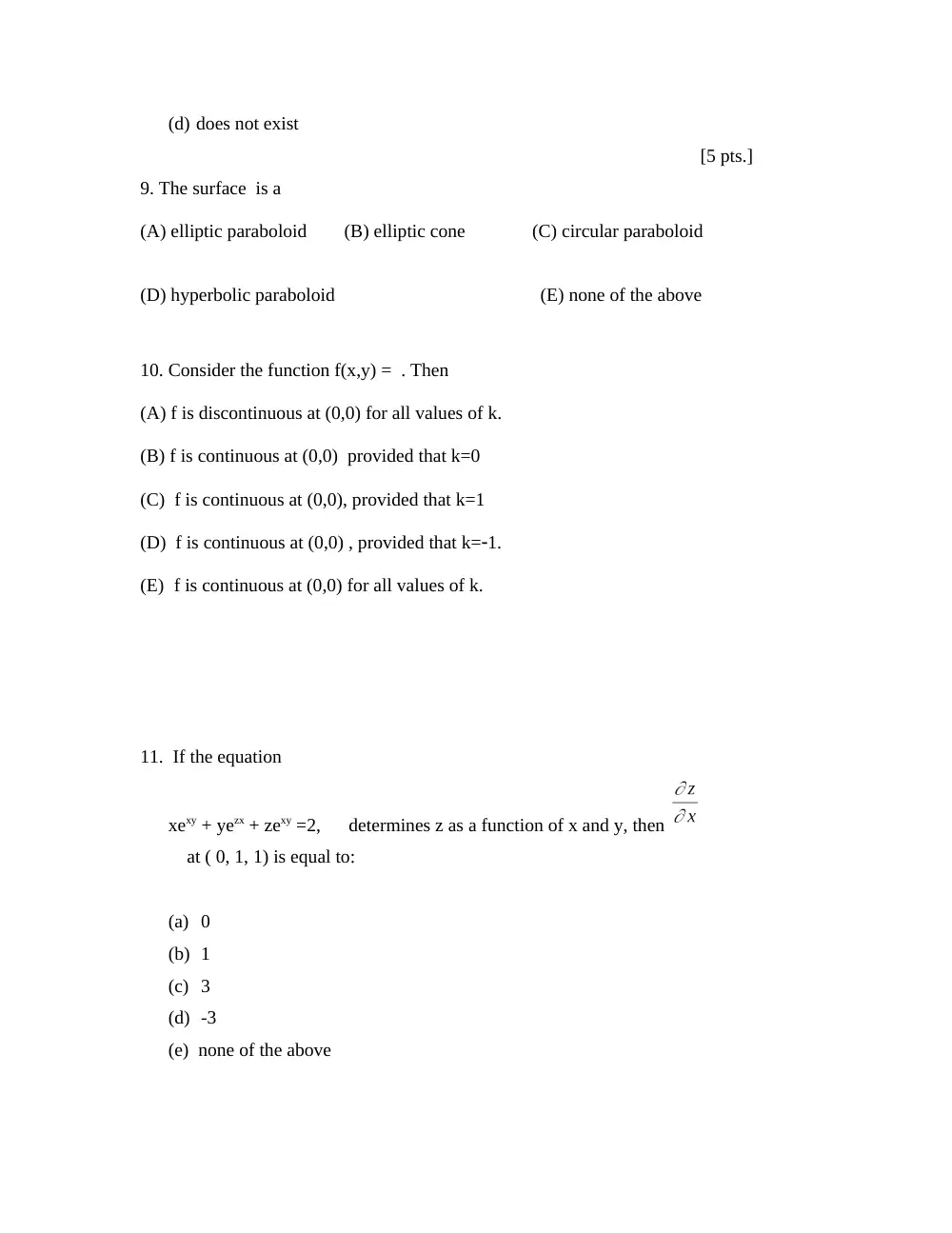 MATH 201 Notes Formulas, Fall 2012, page 2