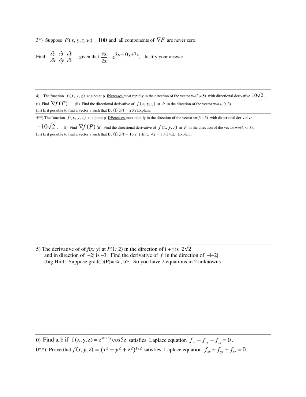 MATH 201 Exam 2, Spring 2014, page 2