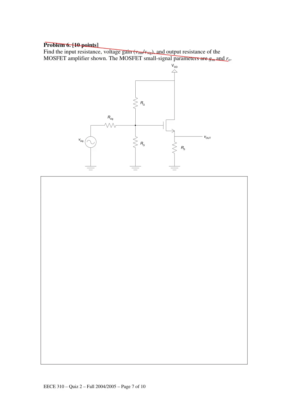 EECE 310 Exam 2, Fall 2004, page 7