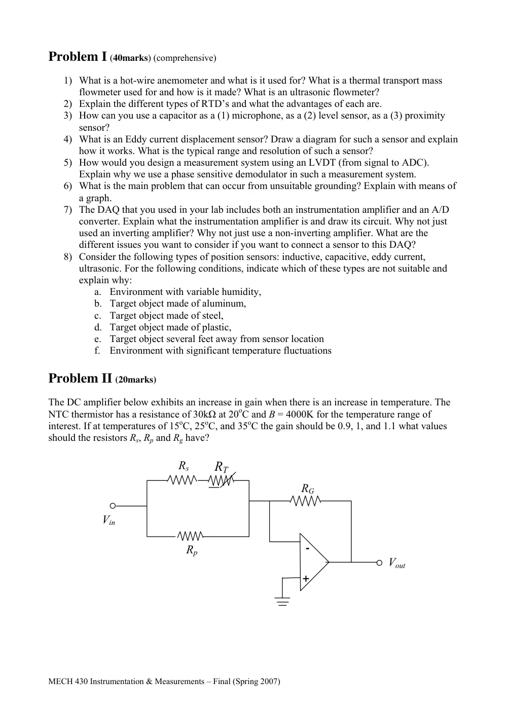 MECH 430 Final, Spring 2007, page 2