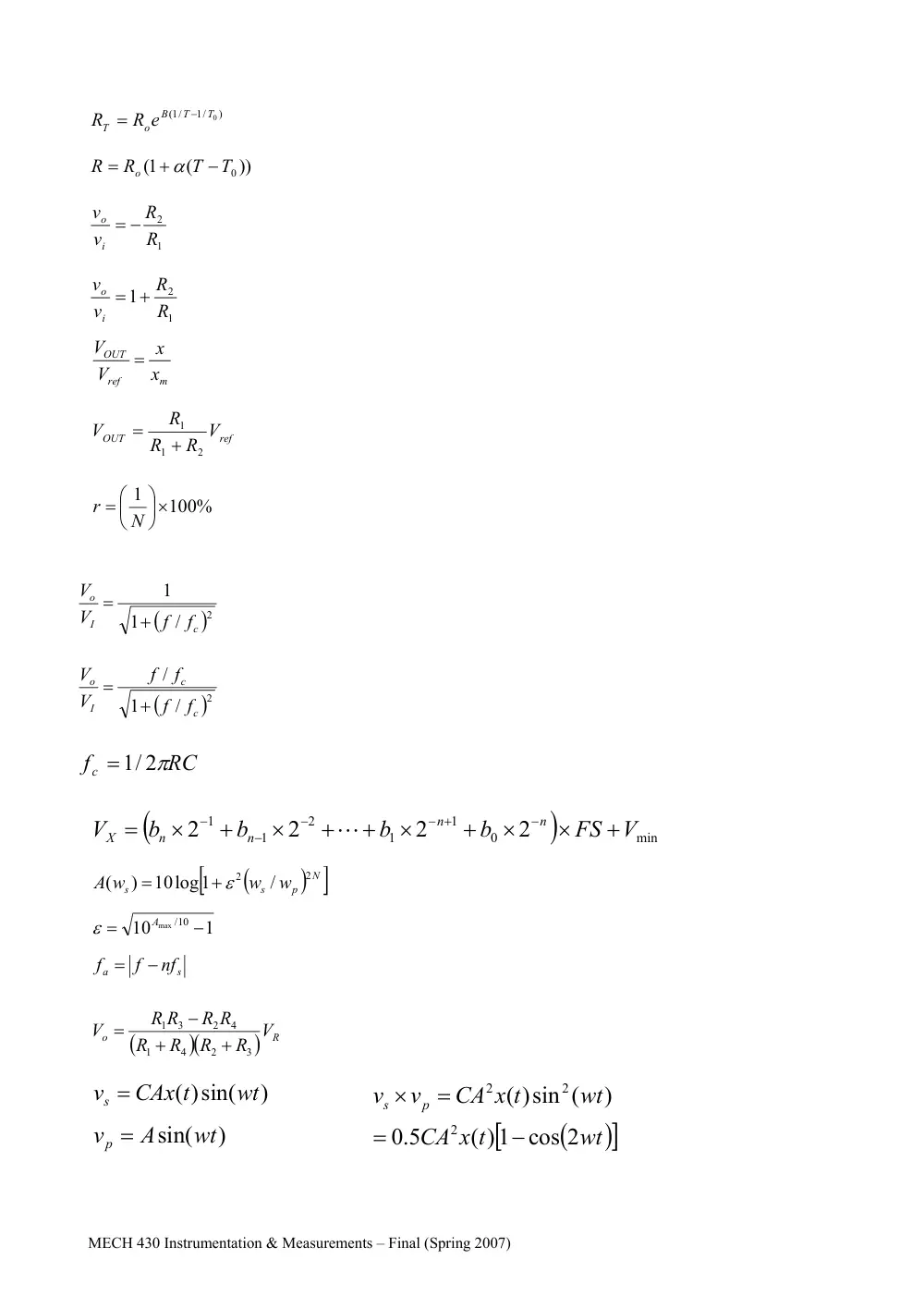 MECH 430 Final, Spring 2007, page 4