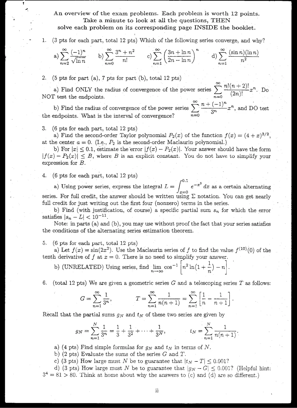 MATH 201 Exam 1 with Solution, Fall 2005, page 2