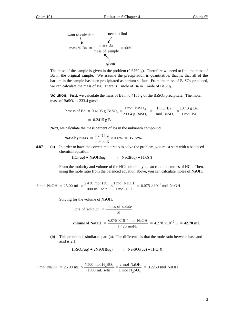 CHEM 101 Homework Chapter 4 Assignment Solution, Fall 2013, page 3