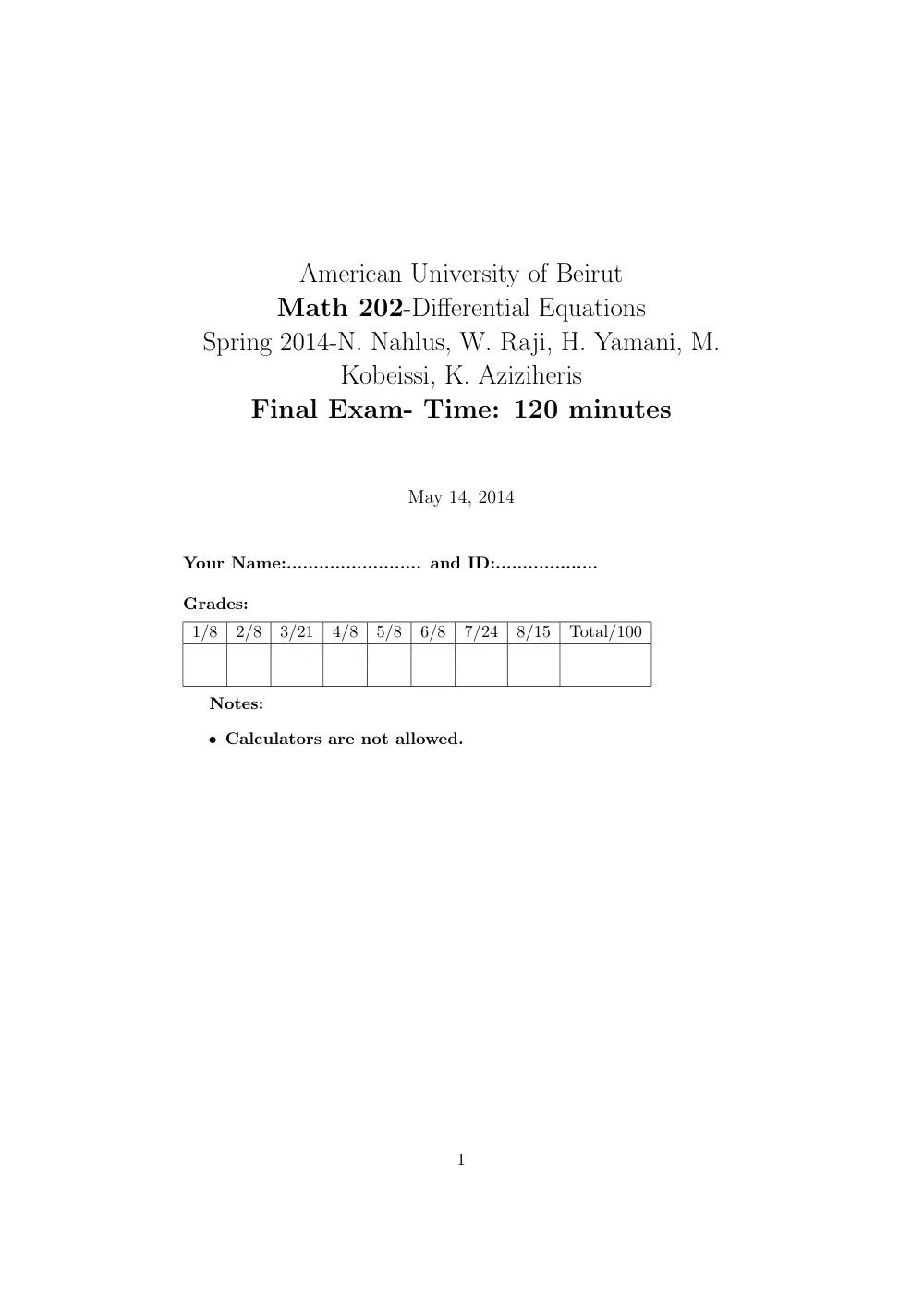 MATH 202 Final, Spring 2015, page 1