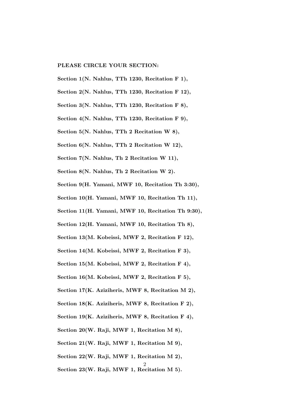 MATH 202 Final, Spring 2015, page 2