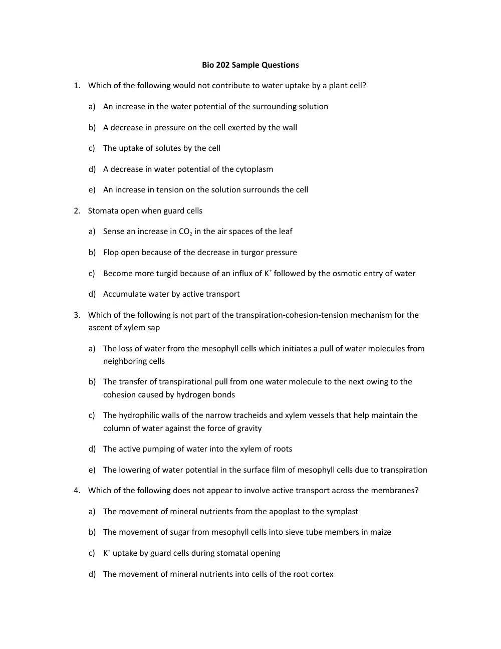 BIO 202 Exam, Spring 2011, page 1
