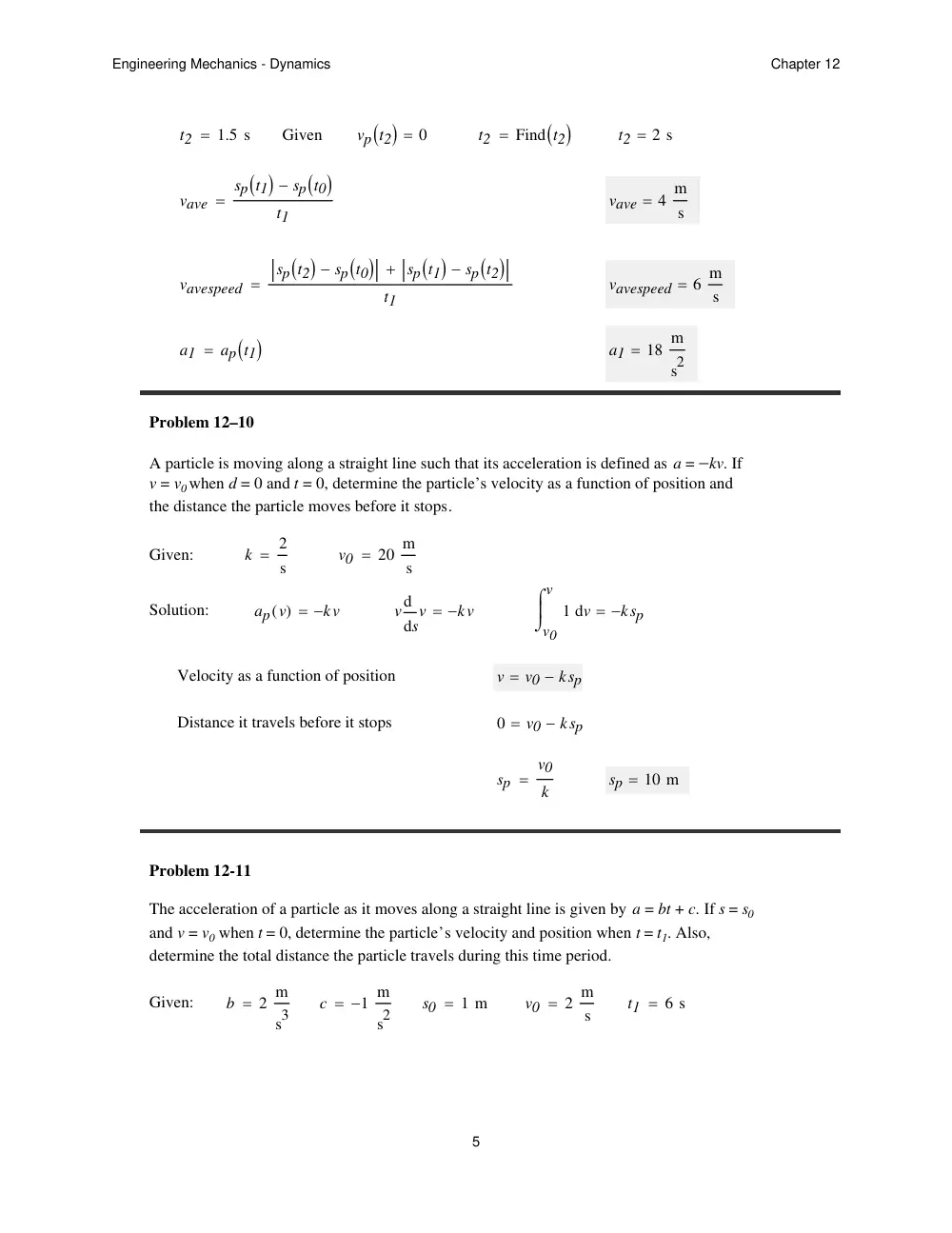 MEN 201 Problems For Chapter 12 with Solutions, Spring 2012, page 5